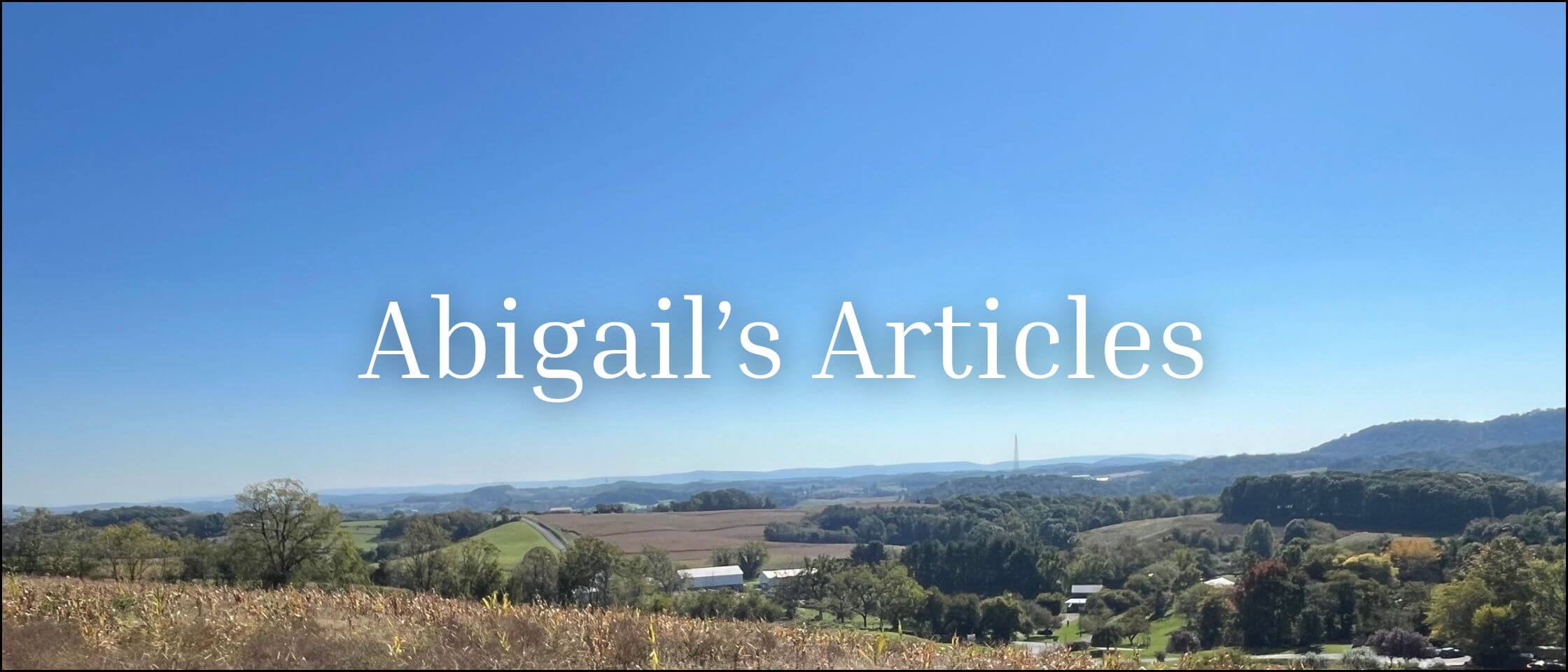 Abigail’s Articles | September 2026