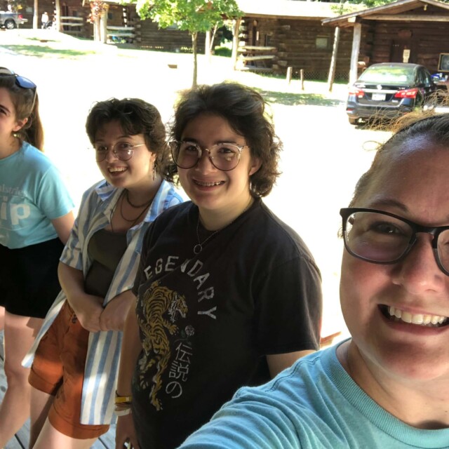 Jenny, Emi, Grace, and I at Lake Glory campground near Knoebels