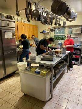 Making the gingerbread houses