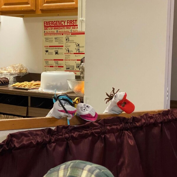 The one with blue hair is Grace, the one wiht yellow hair is Emi, and the one with brown hair and the mouth completely wide open (the entire time lol) is Kai.