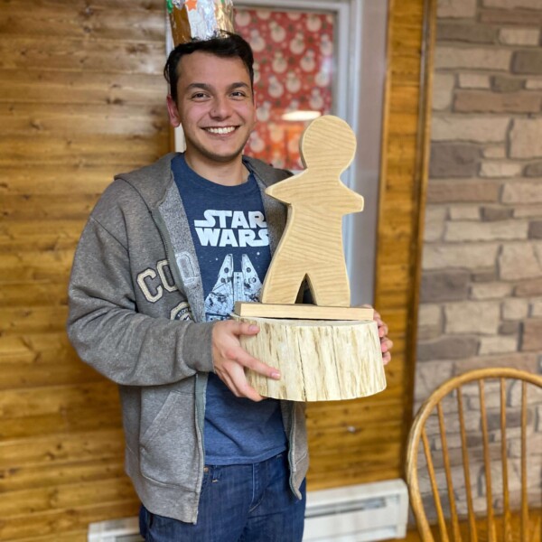 David cheesin after the puppet show