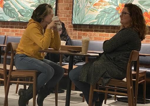 Coffee at 8 P.M. with Jenny and the girls