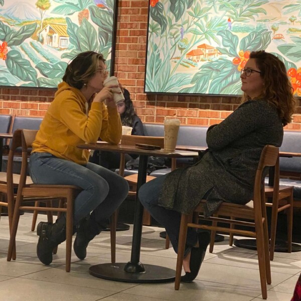 Jenny & I took the girls out for the night for, of course, coffee