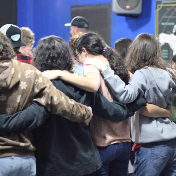 The Equip students and some of the YWAM students worshiping together at community night