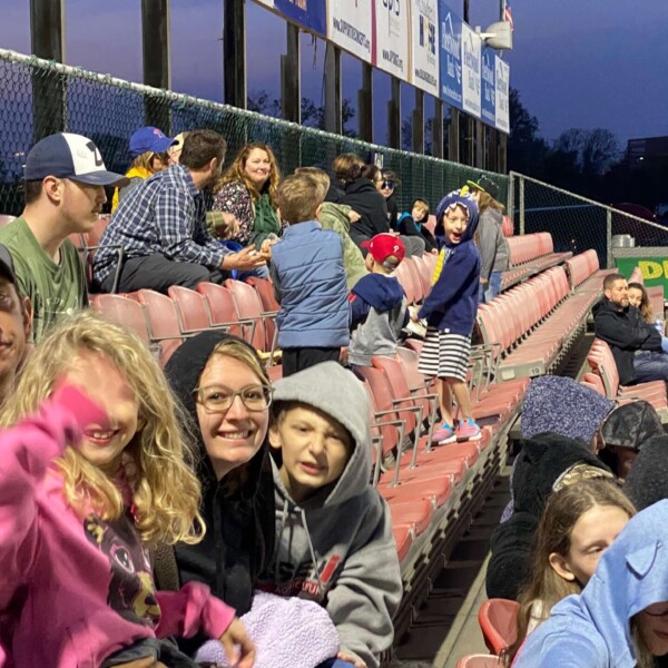 I invited (read: forced) the Manbeck family to join us at the baseball game.