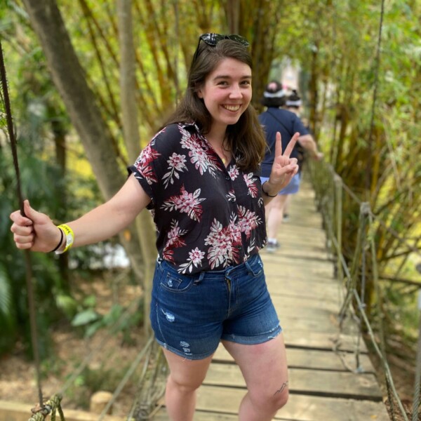 We had to cross this rope bridge at the wildlife preserve. I started filming and only made it halfway because the people in front of me were going SO slow, and I was trying not to freak out and fall off