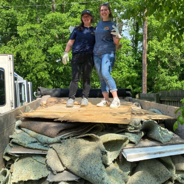There is an incredible amount of debris carefully stacked in this trailer!